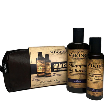 Kit Necessaire Shampoo E Condicionador De Barba Mar Viking