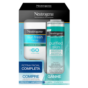 Kit Neutrogena Sun Fresh Fps 60 + Água Micelar Purified Skin 200Ml
