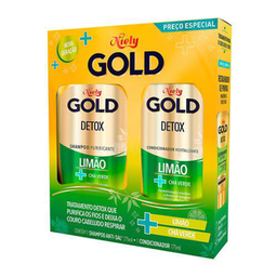 Kit Niely Gold Detox Limao + Cha Verde Shampoo 275Ml + Condicionador 175Ml