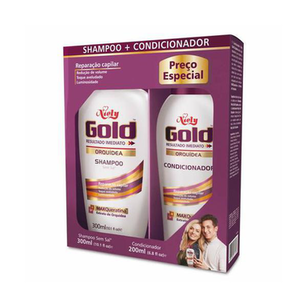 Kit Niely Gold Liso Pleno Shampoo 275 Ml + Cond 175