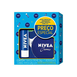 Imagem do produto Kit Nivea Creme Hidratante Com 56G + Labial Original 4,8G 1 Unidade