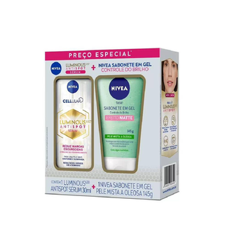 Imagem do produto Kit Nivea Luminous Sérum 30Ml + Sabonete Em Gel Pele Mista A Oleosa 145G Panvel Farmácias