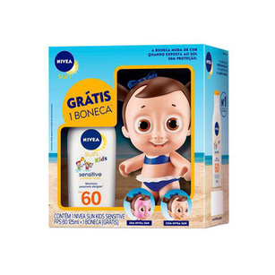 Kit Nivea Protetor Solar Kids Sensitive Fps60 125Ml + Boneco Doll Feminino