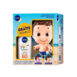 Imagem do produto Kit Nivea Protetor Solar Kids Sensitive Fps60 125Ml + Boneco Doll Masculino