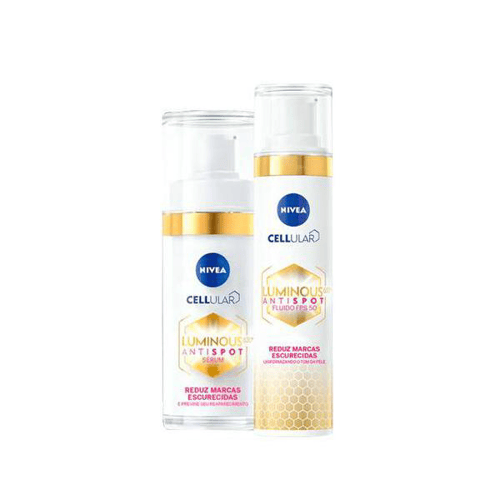 Kit Nivea Sérum Facial Luminous 630 Antispot 30Ml + Fluido Facial Clareador Luminous 630 Antispot Fps50 40Ml