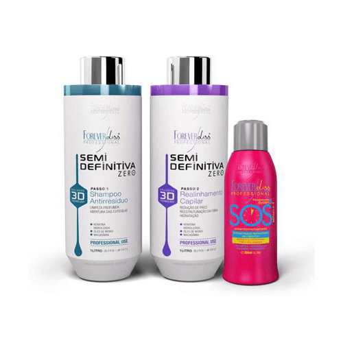 Imagem do produto Kit Nova Escova Semidefinitiva Zero 2X1l Com Sos Forever Liss
