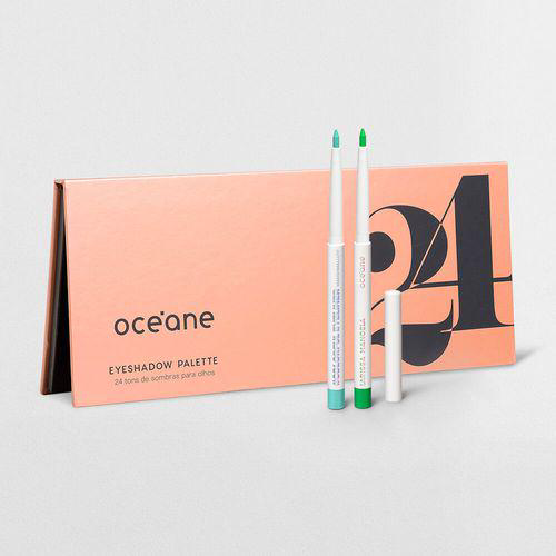 Imagem do produto Kit Océane Paleta De Sombras 24 Cores + Lápis Delineador Verde E Azul