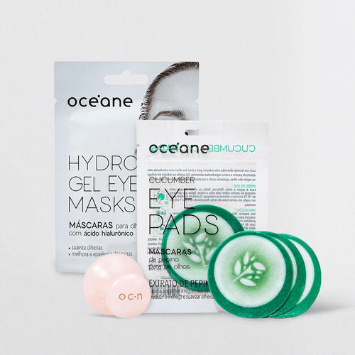 Imagem do produto Kit Olhos Descansados Massageador Para Olhos De Quartzo + Máscara Para Olhos De Pepino + Máscaras Para Olhos Com Hydrogel 3 Produtos