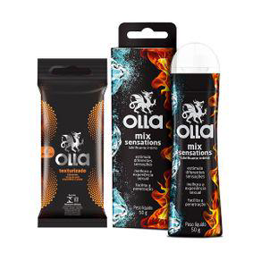 Imagem do produto Kit Olla Preservativo Texturizado Com 6 Unidades + Olla Gel Lubrificante Intimo Mix Sensations 50G