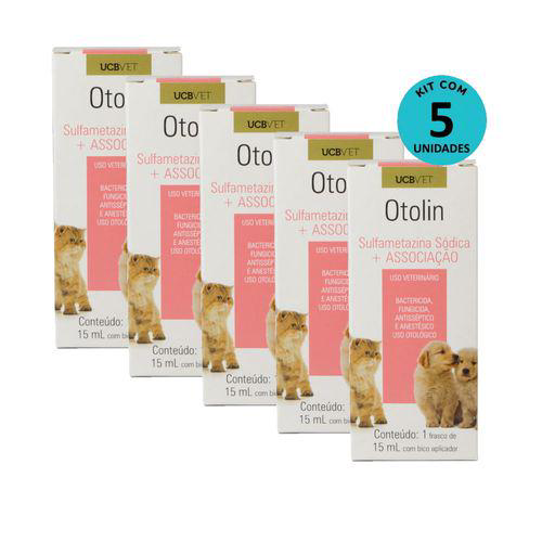 Kit Otolin Ucbvet 15Ml C/ 5 Unidades