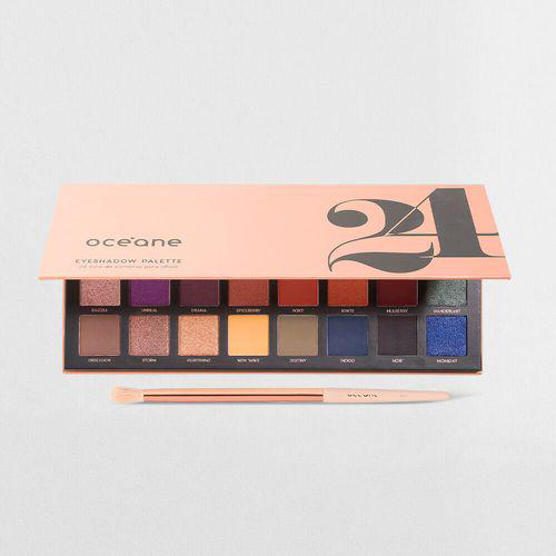 Kit Paleta De Sombras 24 Cores + Pincel Para Sombra 2 Produtos