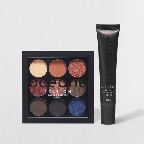 Imagem do produto Kit Paleta De Sombras Pocket Casual + Hidratante Labial Rosa Lip Oil Océane Edition 2 Produtos