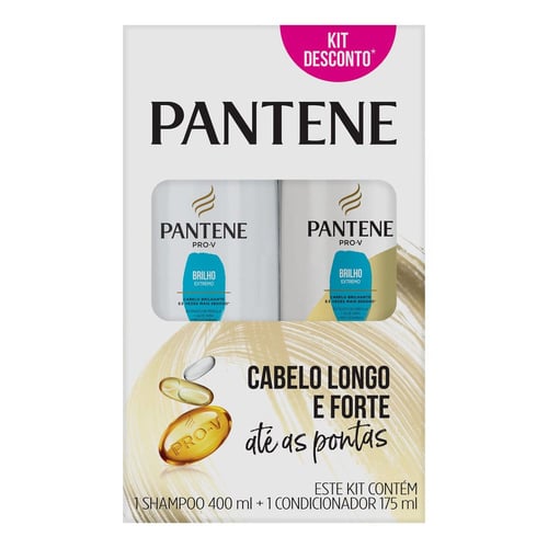 Kit Pantene Brilho Extremo Shampoo 400Ml + Condicionador 175Ml