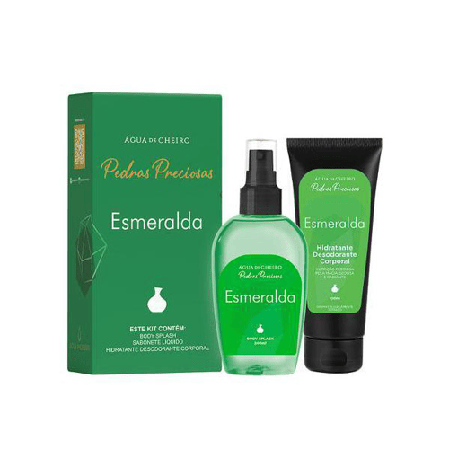 Imagem do produto Kit Pedras Preciosas Esmeralda Body Splash 100Ml + Body Lotion 100Ml Água De Cheiro