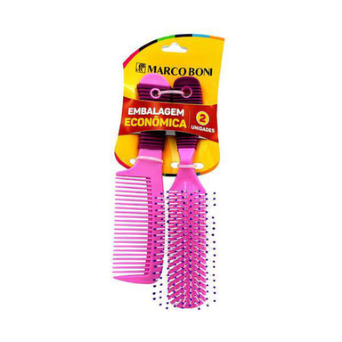 Imagem do produto Kit Pente E Escova Cabo Emborrachado Marco Boni Ref1215