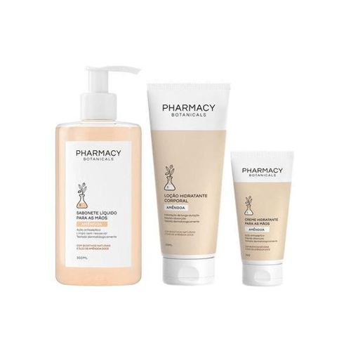 Imagem do produto Kit Pharmacy Botanicals Sabonete Líquido Amêndoas 300Ml E Creme Para As Mãos Amêndoas 50G E Loção Hidratante Amêndoas 200Ml
