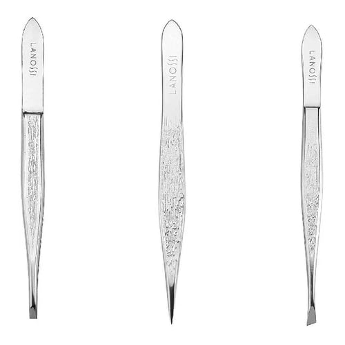 Imagem do produto Kit Pinça Lanossi Reta, Chanfrada E Fina