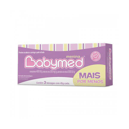 Kit Pomada Babymed Menina Contém 3 Bisnagas Com 45G Cada