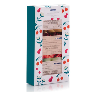 Imagem do produto Kit Presente Korres Sabonetes Em Barra Amêndoa E Cereja, Pimenta Rosa E Algodão 3 Unidades Com 90G Cada 1 Kit 3 Unidades Com 90G Cada