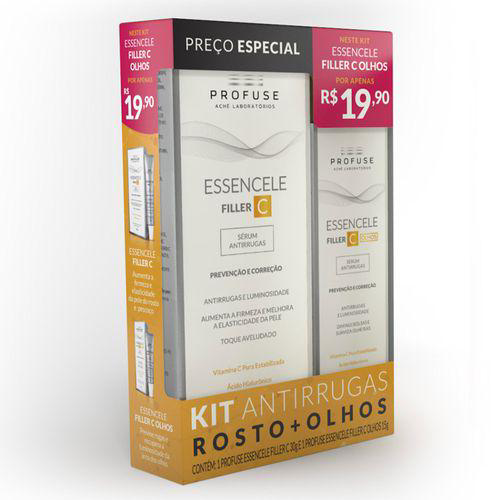 Kit Profuse Essencele Filler C Sérum Antirrugas Rosto 30G + Olhos 15G