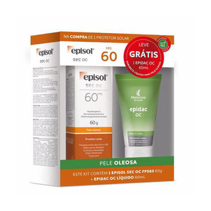 Kit Protetor Solar Episol Sec Oc Fps 60 Com 60G + Epidac Líquido 60Ml 1 Unidade