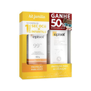 Imagem do produto Kit Episol Protetor Solar Sec Oc Fps99 60G + Protetor Solar Infantil Fps70 100G