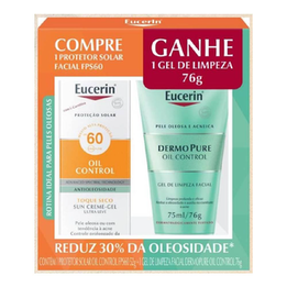 Imagem do produto Kit Protetor Solar Eucerin Sun Oil Control Fps 60 + Gel De Limpeza Dermopure 75Ml 52G 75Ml