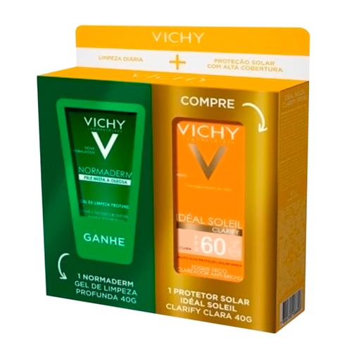 Imagem do produto Kit Vichy Protetor Solar Facial Clarify Clara Fps60 + Gel De Limpeza Normaderm 40G