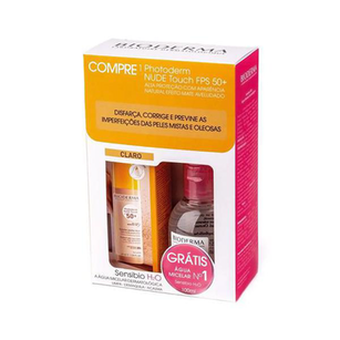 Imagem do produto Kit Protetor Solar Photoderm Nude Touch Fps50 Cor Claro + Solução Micelar Sensibio H2o Bioderma 1 Unidade