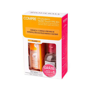 Imagem do produto Kit Protetor Solar Photoderm Nude Touch Fps50 Cor Muito Claro + Solução Micelar Sensibio H2o Bioderma 1 Unidade