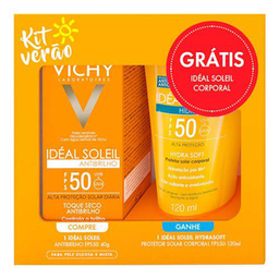 Imagem do produto Kit Protetor Solar Vichy Ideal Soleil Antibrilho Fps50 Com 40G + Hydra Soft 120Ml 1 Unidade