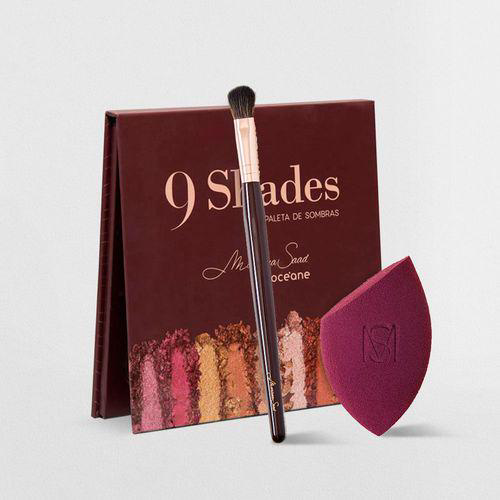 Kit Queridinhos Mariana Saad By Océane Paleta 9 Shades + Esponja De Maquiagem Flat Blend + Pincel Ms8 3 Produtos