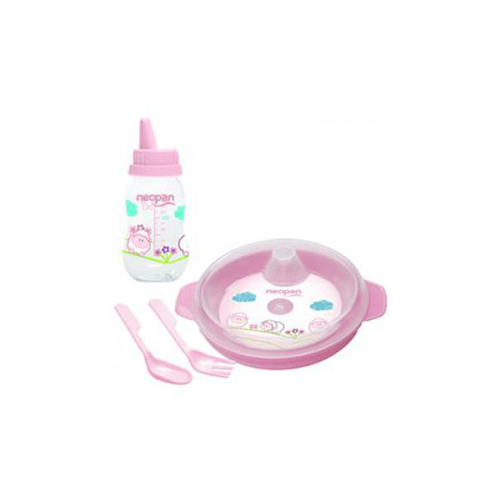 Imagem do produto Kit Refeição Neopan Prato Térmico E Talheres Rosa 1 Unidade