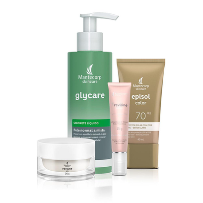 Imagem do produto Kit Rejuvenescedor Glycare Sabonete + Reviline Lift + Reviline Olhos+ Episol Color Fps 70