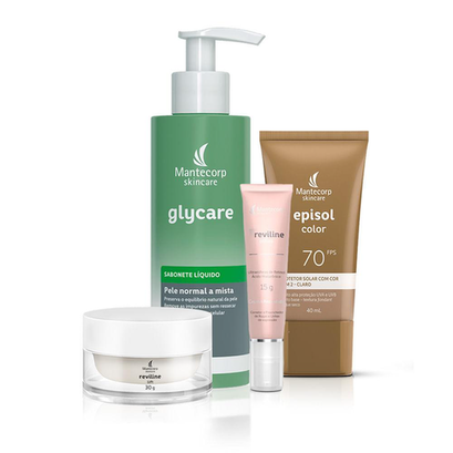Imagem do produto Kit Rejuvenescedor Glycare Sabonete + Reviline Lift + Reviline Olhos+ Episol Color Fps 70