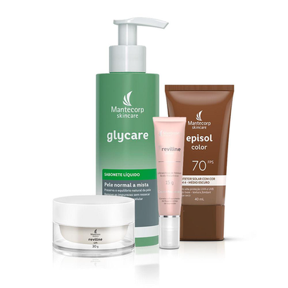 Imagem do produto Kit Rejuvenescedor Glycare Sabonete + Reviline Lift + Reviline Olhos+ Episol Color Fps 70