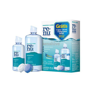 Kit Renu Sensitive Com 355 Ml E 120 Ml Grátis E Estojo Para Lentes