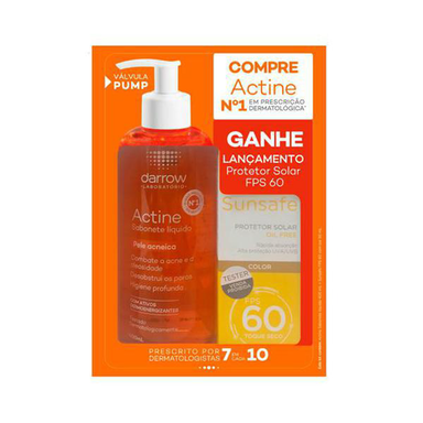 Imagem do produto Kit Sabonete Antiacne Darrow Actine + Protetor Solar Sunsafe Color Fps60
