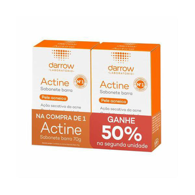Imagem do produto Kit Sabonete Em Barra Actine Pele Acneica 70G 50% De Desconto Na 2 Unidade