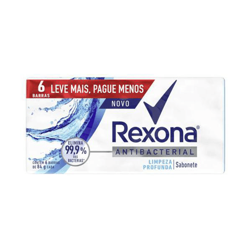 Imagem do produto Kit Sabonete Em Barra Rexona Antibacterial Limpeza Profunda Com 6 Unidades De 84G Cada