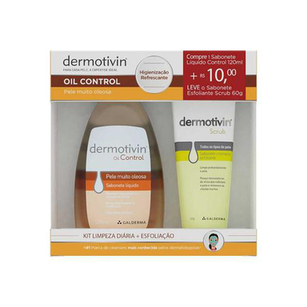 Kit Sabonete Líquido Dermotivin Oil Control 120Ml + Sabonete Esfoliante Scrub 60G