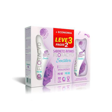 Imagem do produto Kit Sabonete Líquido Íntimo Floracyd Sensitiva Com 3 Unidades