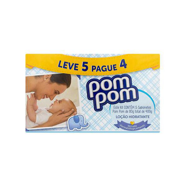 Kit Sabonete Pom Pom Hidratante 80G Leve 5 Pague 4