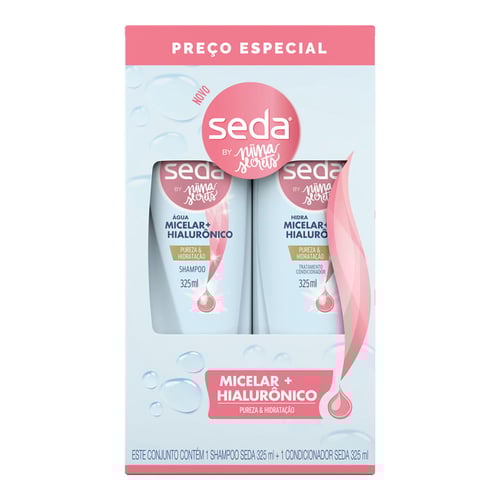 Imagem do produto Kit Seda By Niina Secrets Água Micelar E Hialurônico Shampoo + Condicionador 325Ml 1 Unidade