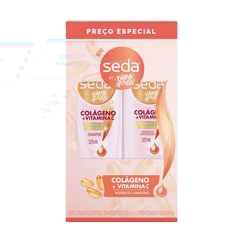 Imagem do produto Kit Seda By Niina Secrets Colágeno E Vitamina C Shampoo + Condicionador 325Ml 1 Unidade