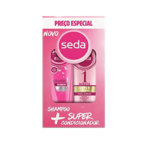 Imagem do produto Kit Seda Shampoo Ceramidas 325Ml+Super Condicionador 1 Minuto Força Brilho 170Ml