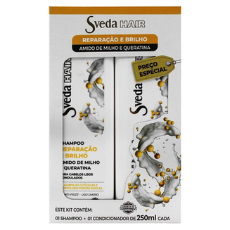 Imagem do produto Kit Shampoo 250Ml + Condicionador 250Ml Sveda Hair Reparação E Brilho