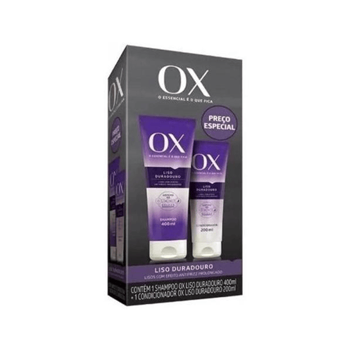 Imagem do produto Kit Shampoo 375Ml E Condicionador 170Ml Ox Liso Duradouro Flora / Cosmetico