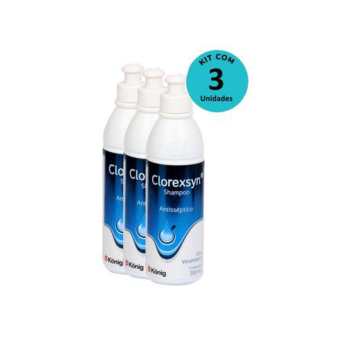 Kit Shampoo Antisséptico Clorexsyn König 200Ml 3 Unidades