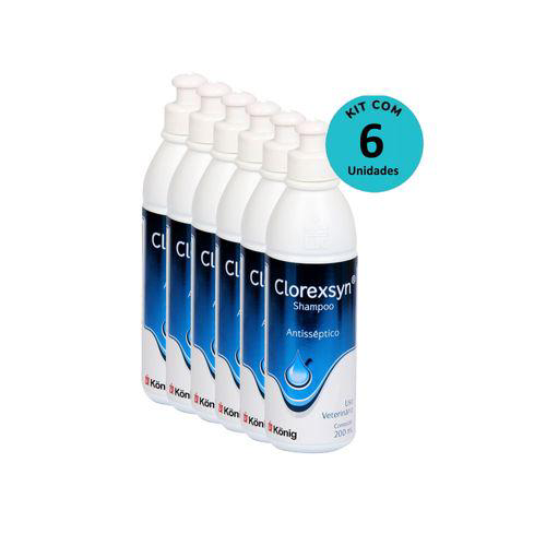 Imagem do produto Kit Shampoo Antisséptico Clorexsyn König 200Ml 6 Unidades